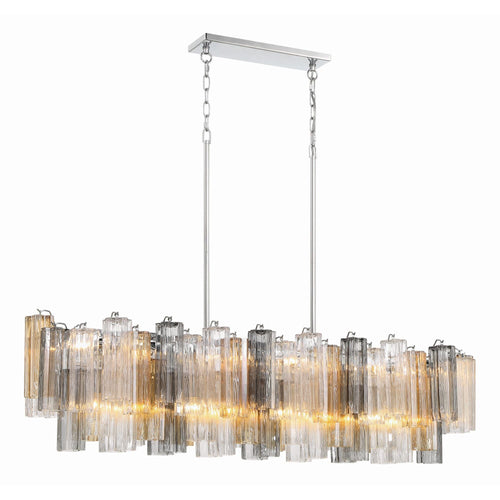 Addis 51.75'' Polished Chrome Linear Chandelier 51.75"W x 14.25"H x 14"D
