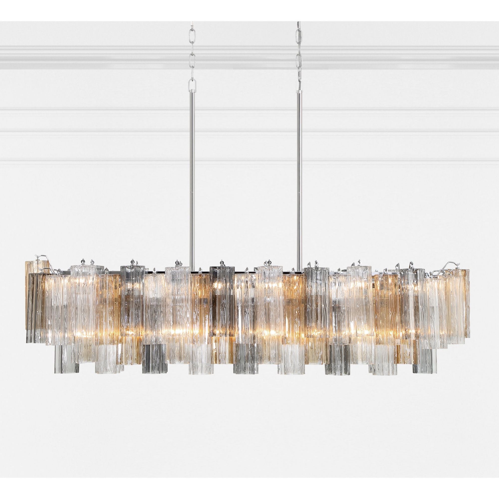 Addis 51.75'' Polished Chrome Linear Chandelier 51.75"W x 14.25"H x 14"D