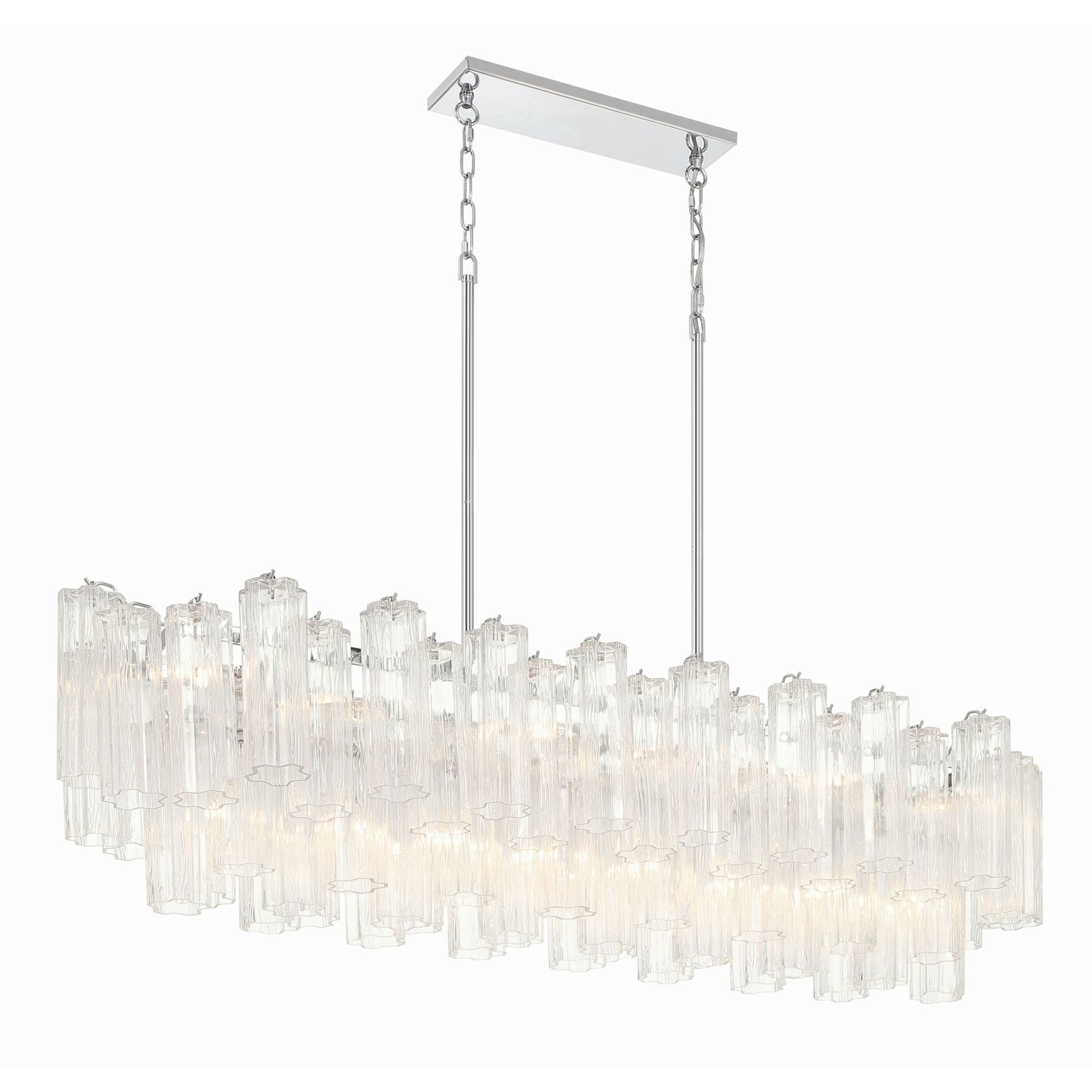 Addis 51.75'' Polished Chrome Linear Chandelier 51.75"W x 14.25"H x 14"D