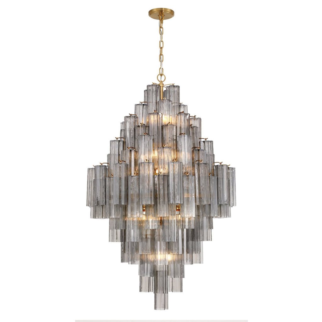 Addis 31.5'' Aged Brass Chandelier Gray 31.5"W x 50.5"H x 31.5"D
