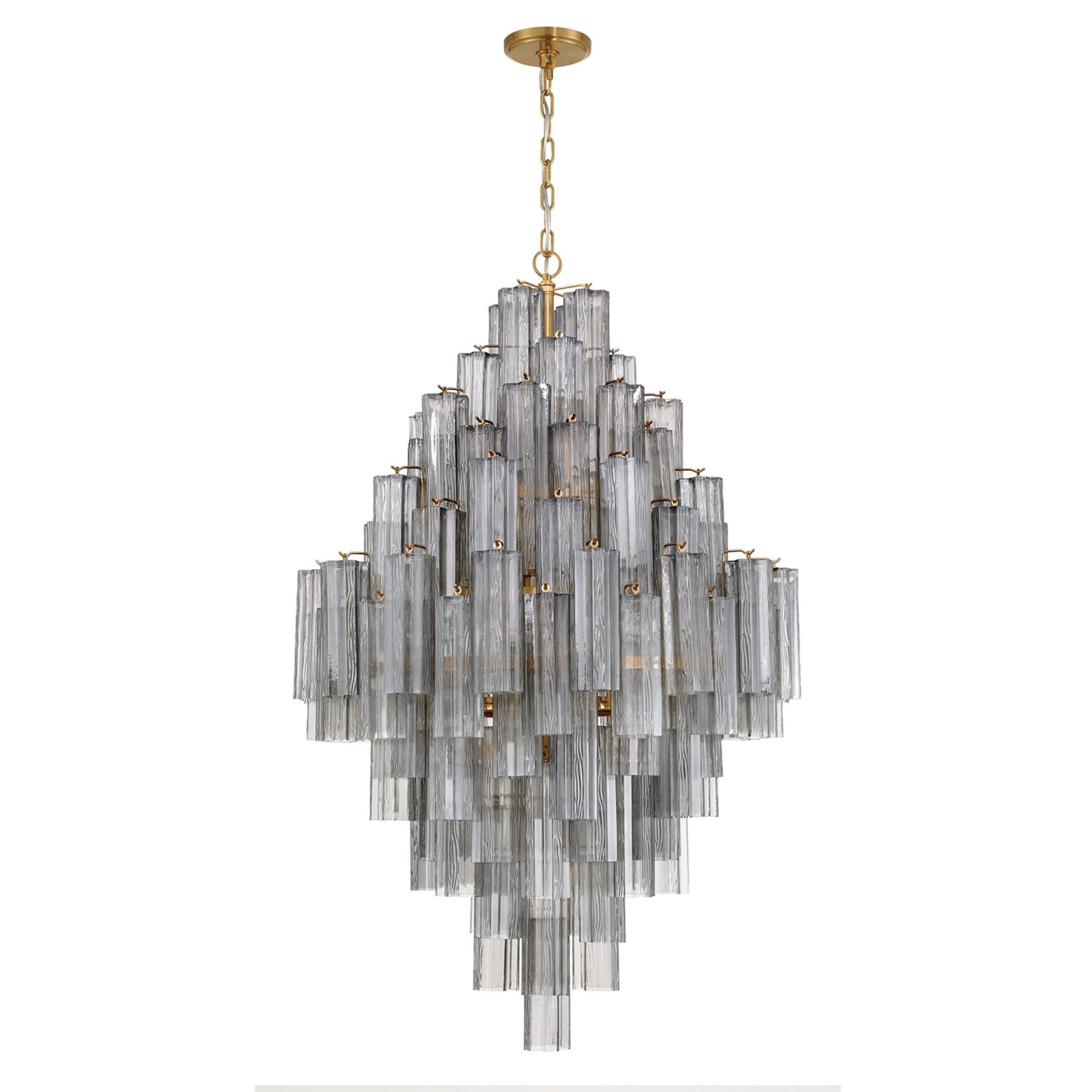 Addis 31.5'' Aged Brass Chandelier Gray 31.5"W x 50.5"H x 31.5"D