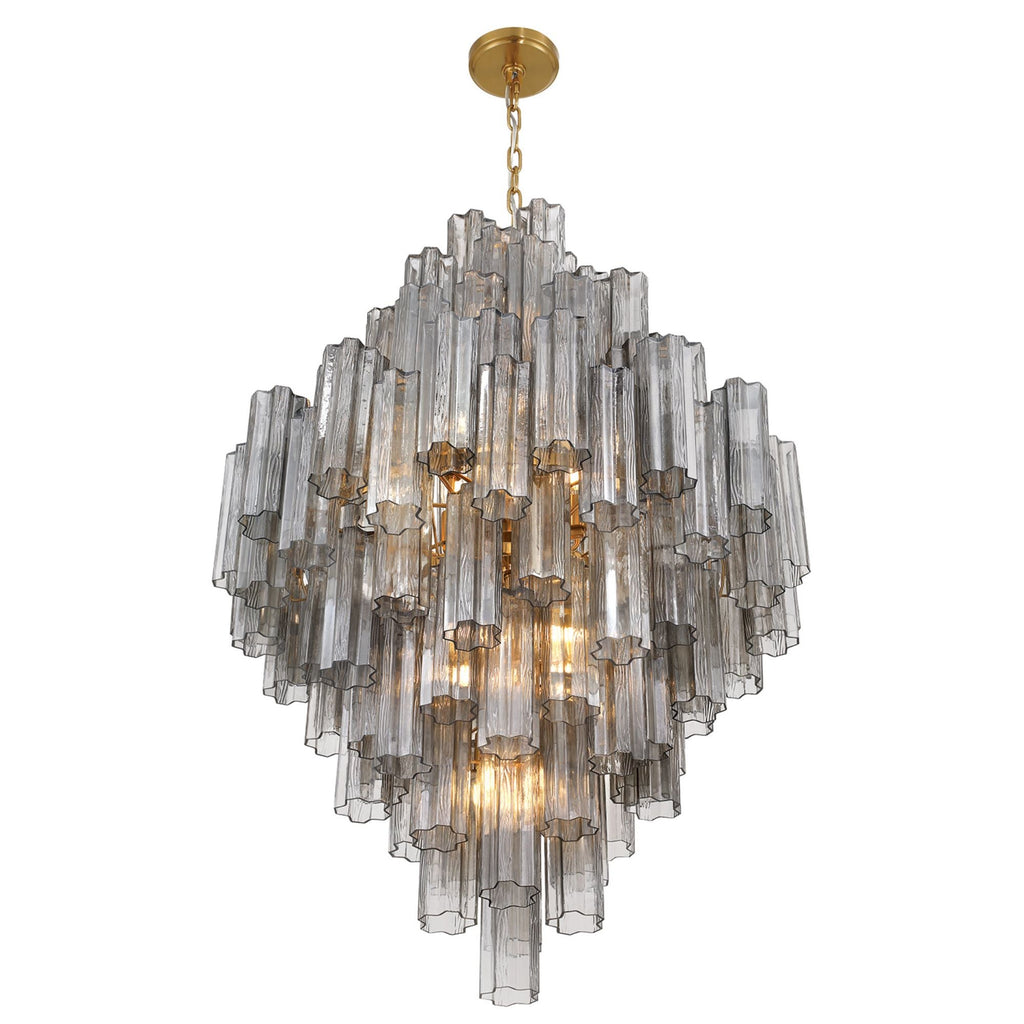 Addis 31.5'' Aged Brass Chandelier Gray 31.5"W x 50.5"H x 31.5"D