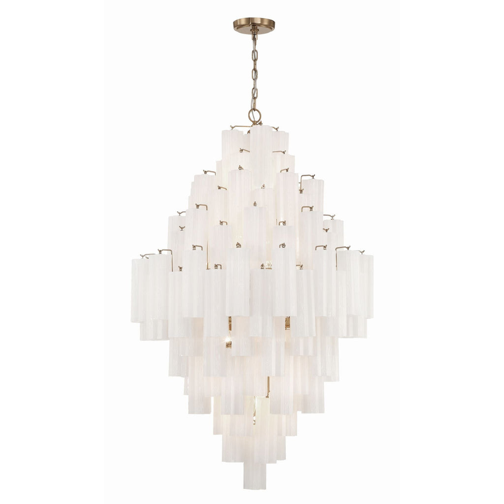 Addis 31.5'' Aged Brass Chandelier White 31.5"W x 50.5"H x 31.5"D