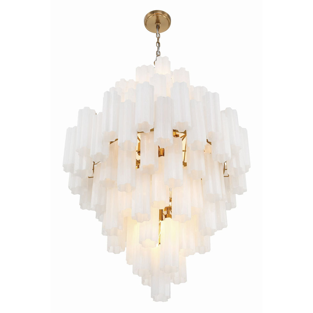 Addis 31.5'' Aged Brass Chandelier White 31.5"W x 50.5"H x 31.5"D