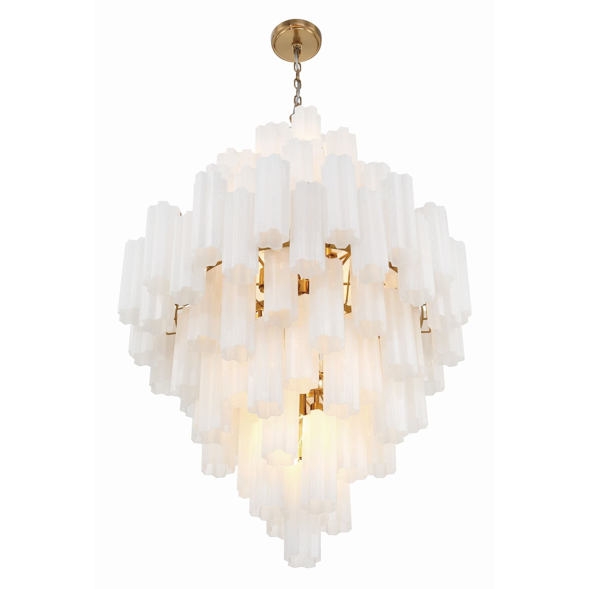 Addis 31.5'' Aged Brass Chandelier White 31.5"W x 50.5"H x 31.5"D