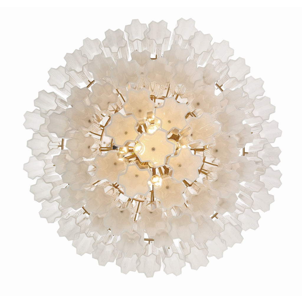 Addis 31.5'' Aged Brass Chandelier White 31.5"W x 50.5"H x 31.5"D