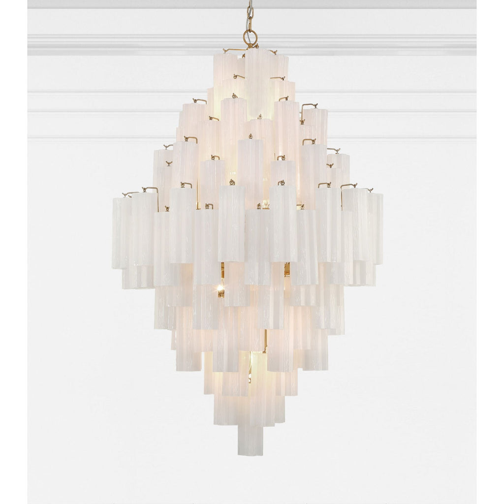 Addis 31.5'' Aged Brass Chandelier White 31.5"W x 50.5"H x 31.5"D