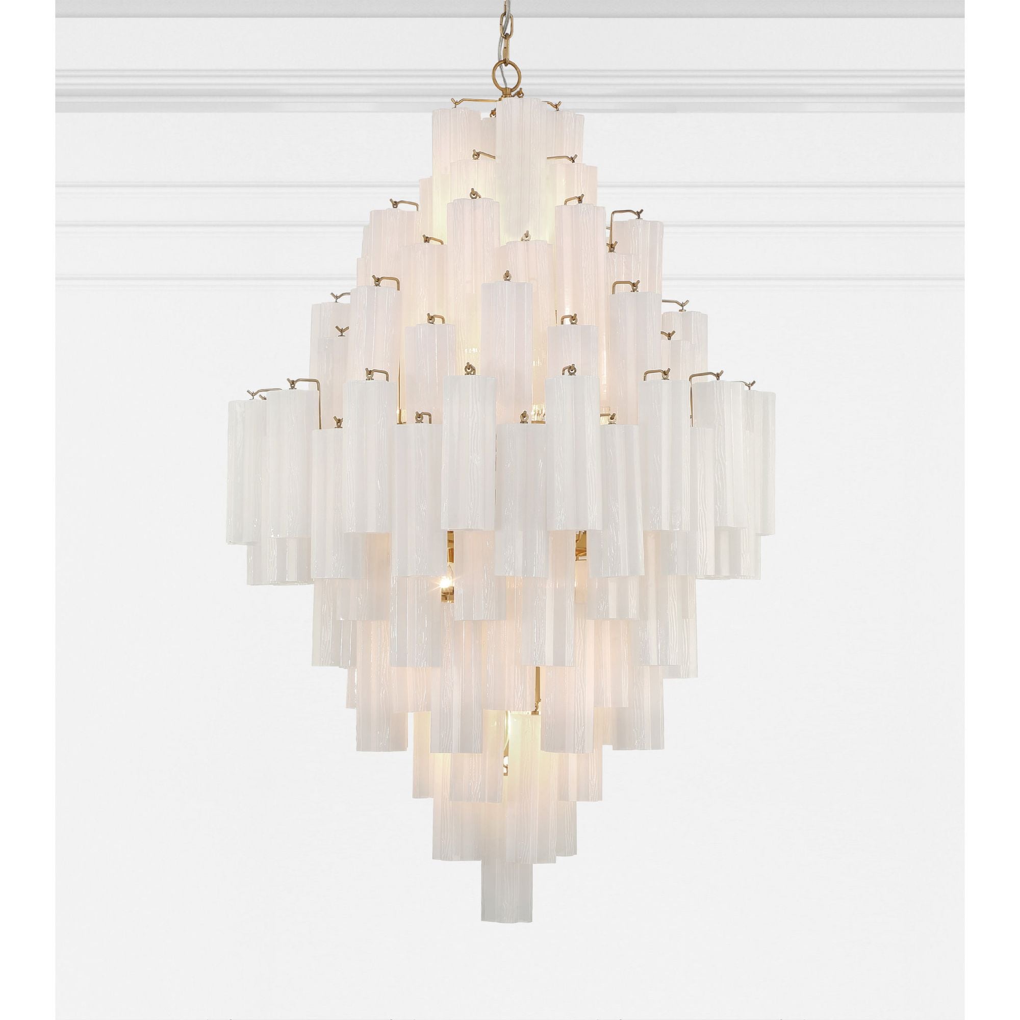 Addis 31.5'' Aged Brass Chandelier White 31.5"W x 50.5"H x 31.5"D