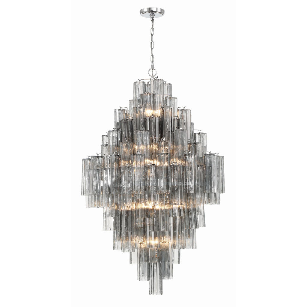 Addis 31.5'' Polished Chrome Chandelier Gray 31.5"W x 50.5"H x 31.5"D