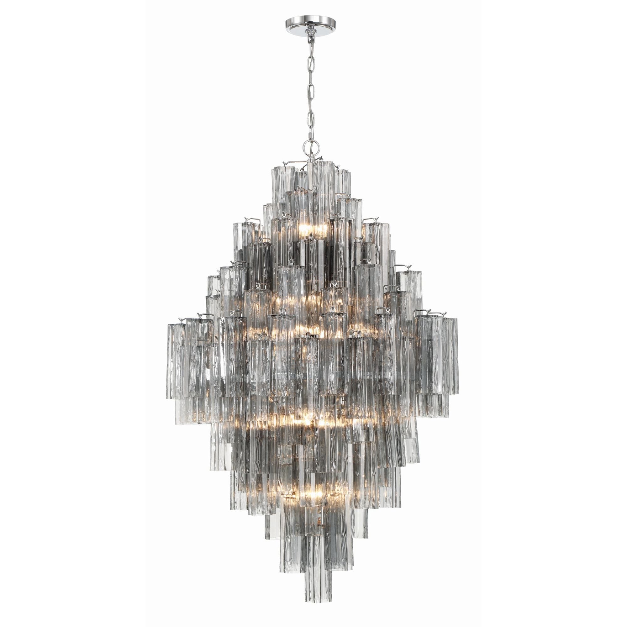 Addis 31.5'' Polished Chrome Chandelier Gray 31.5"W x 50.5"H x 31.5"D