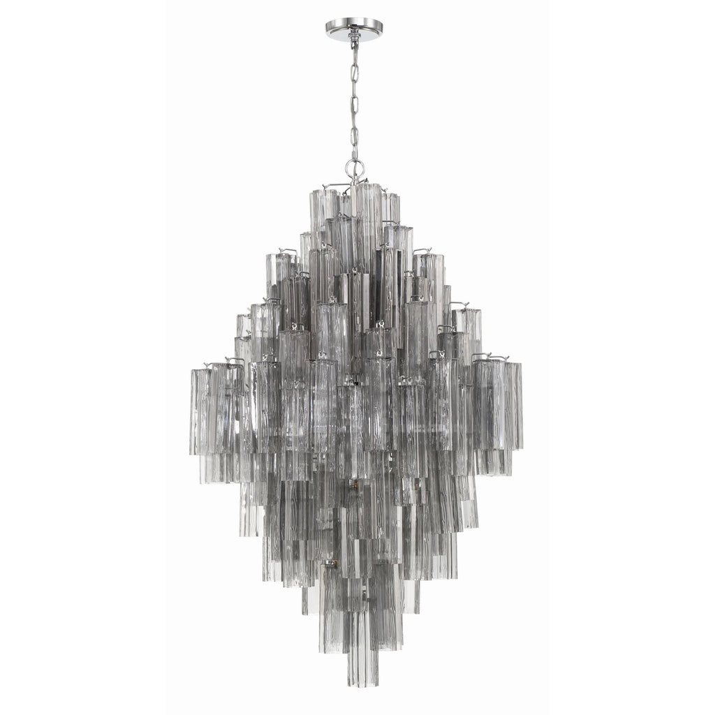 Addis 31.5'' Polished Chrome Chandelier Gray 31.5"W x 50.5"H x 31.5"D