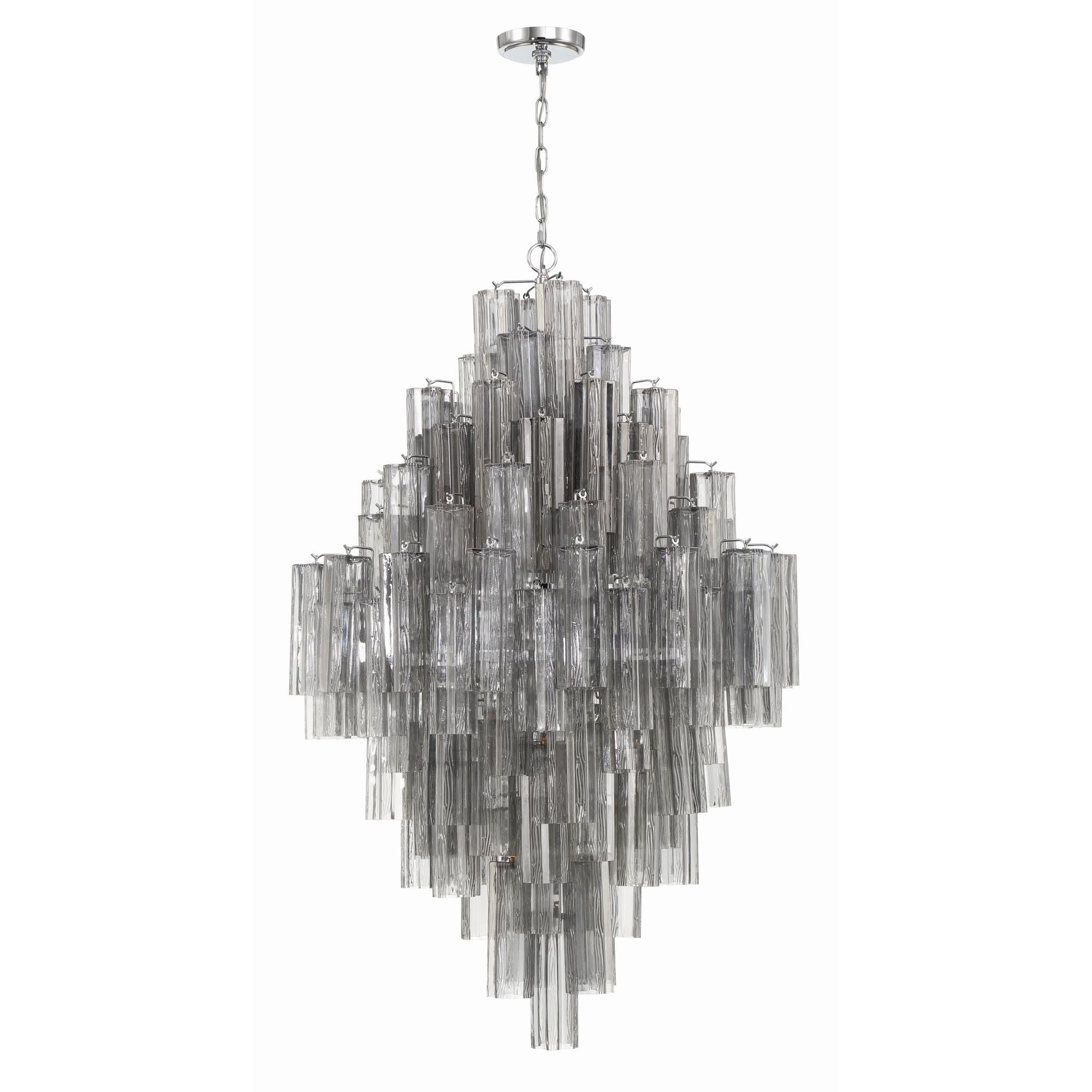 Addis 31.5'' Polished Chrome Chandelier Gray 31.5"W x 50.5"H x 31.5"D