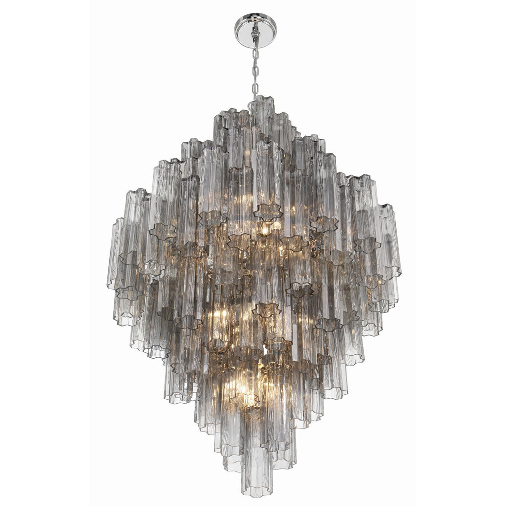 Addis 31.5'' Polished Chrome Chandelier Gray 31.5"W x 50.5"H x 31.5"D