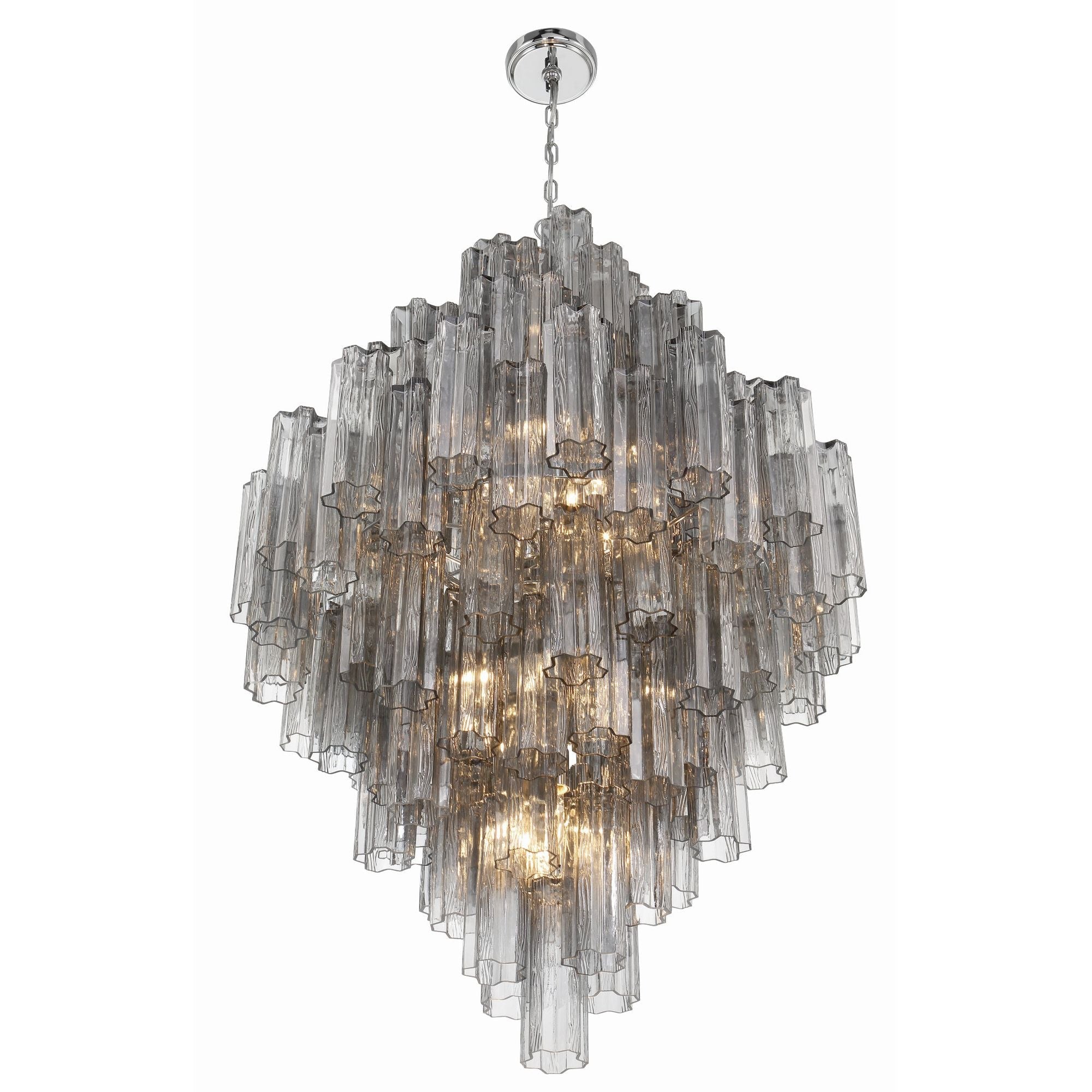 Addis 31.5'' Polished Chrome Chandelier Gray 31.5"W x 50.5"H x 31.5"D