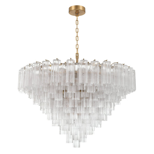 Addis 49'' Aged Brass Chandelier Clear 49"W x 42.5"H x 49"D