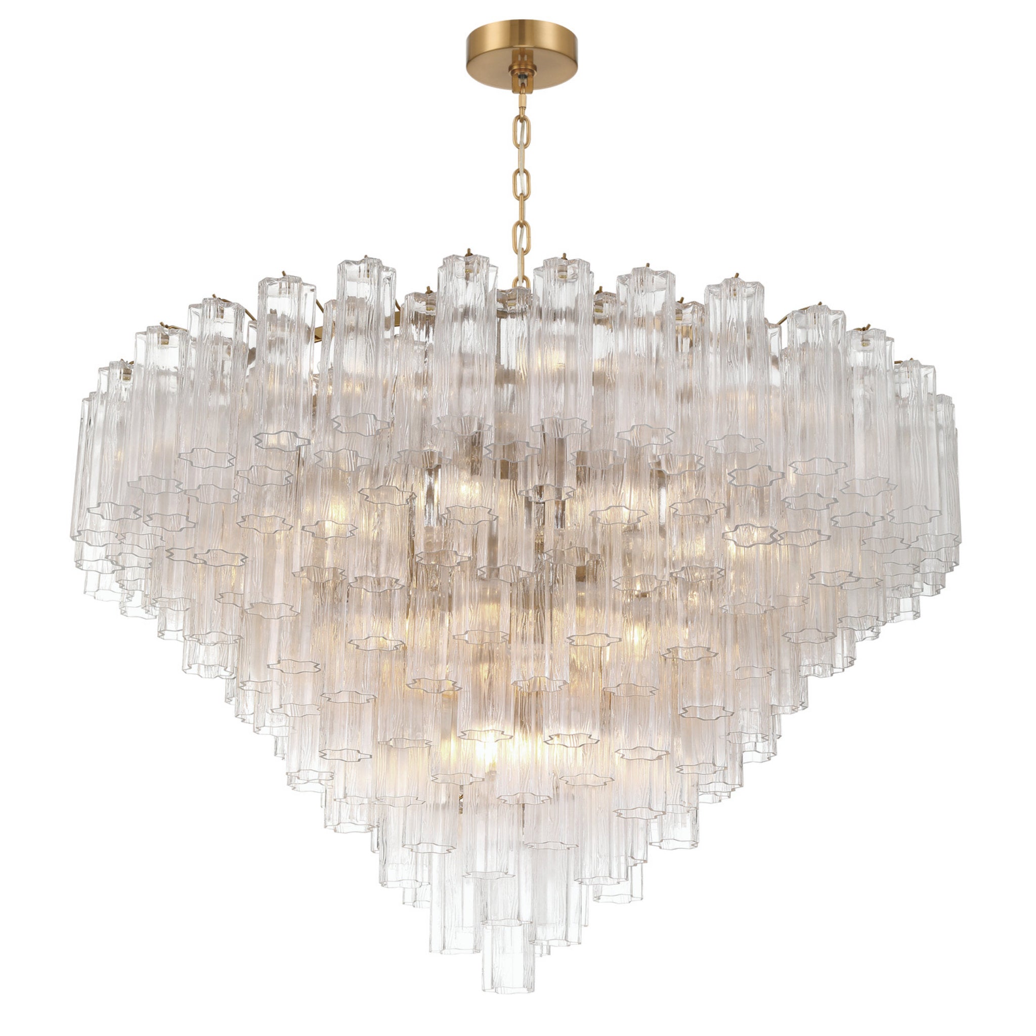Addis 49'' Aged Brass Chandelier Clear 49"W x 42.5"H x 49"D