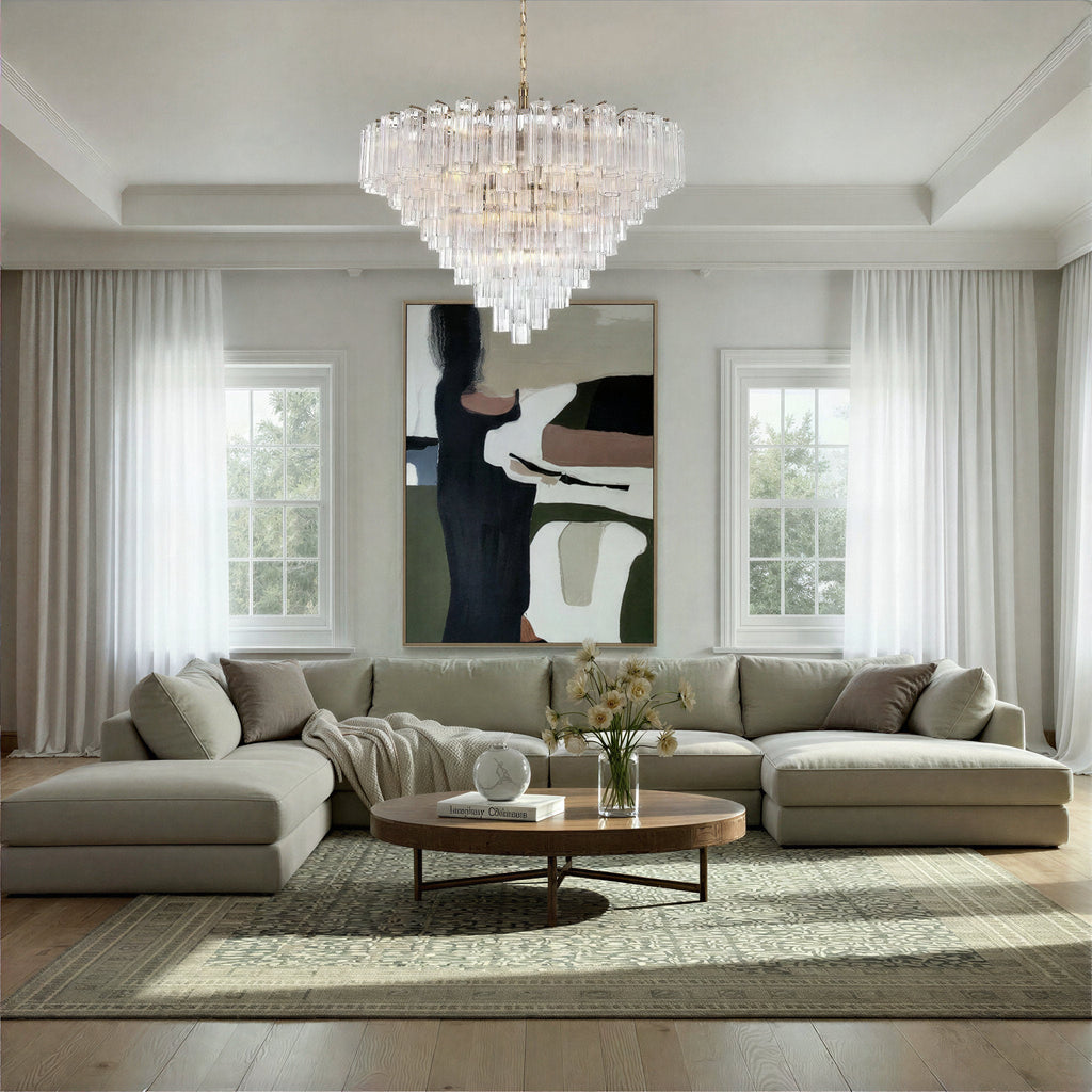 Addis 49'' Aged Brass Chandelier Clear 49"W x 42.5"H x 49"D