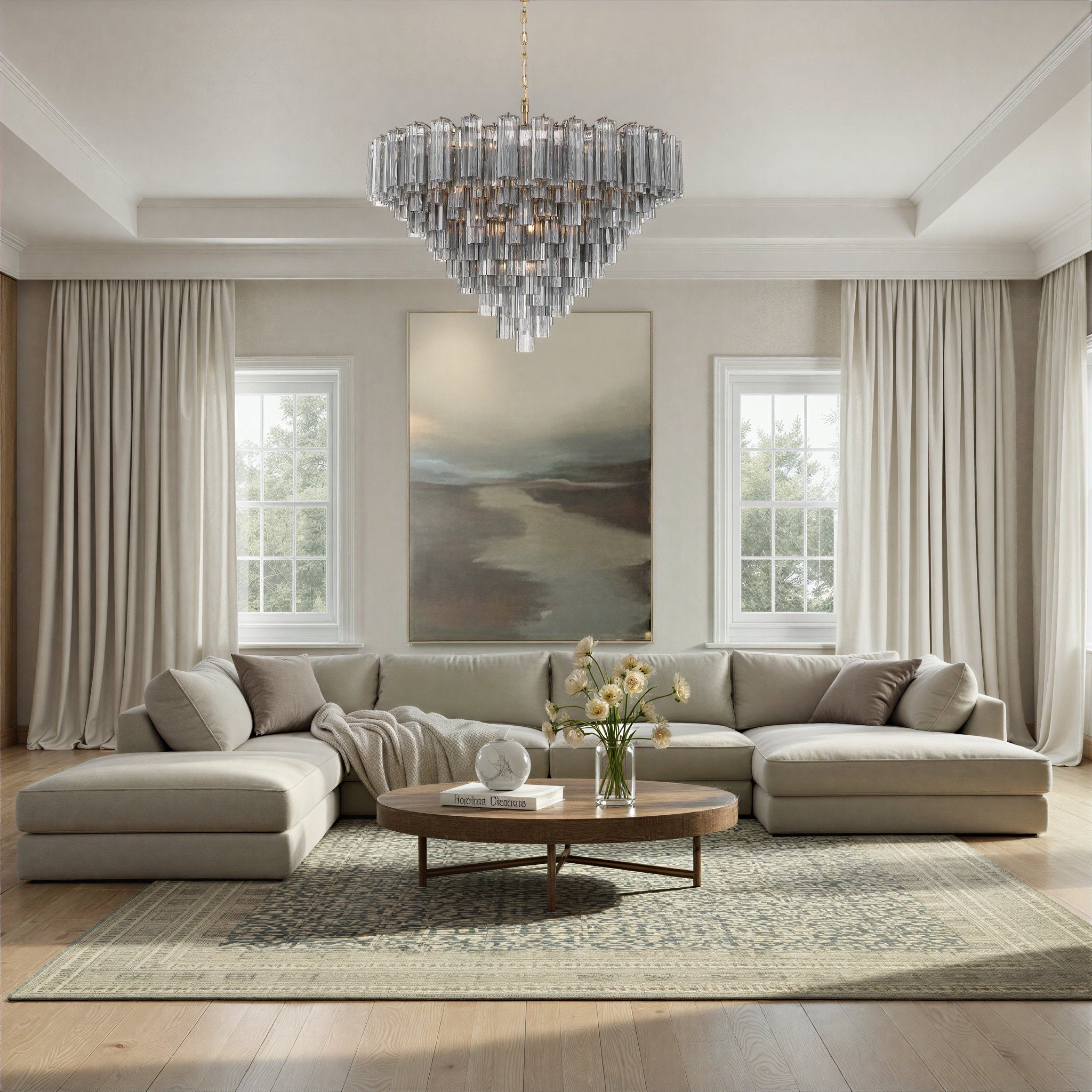 Addis 49'' Aged Brass Chandelier Gray 49"W x 42.5"H x 49"D