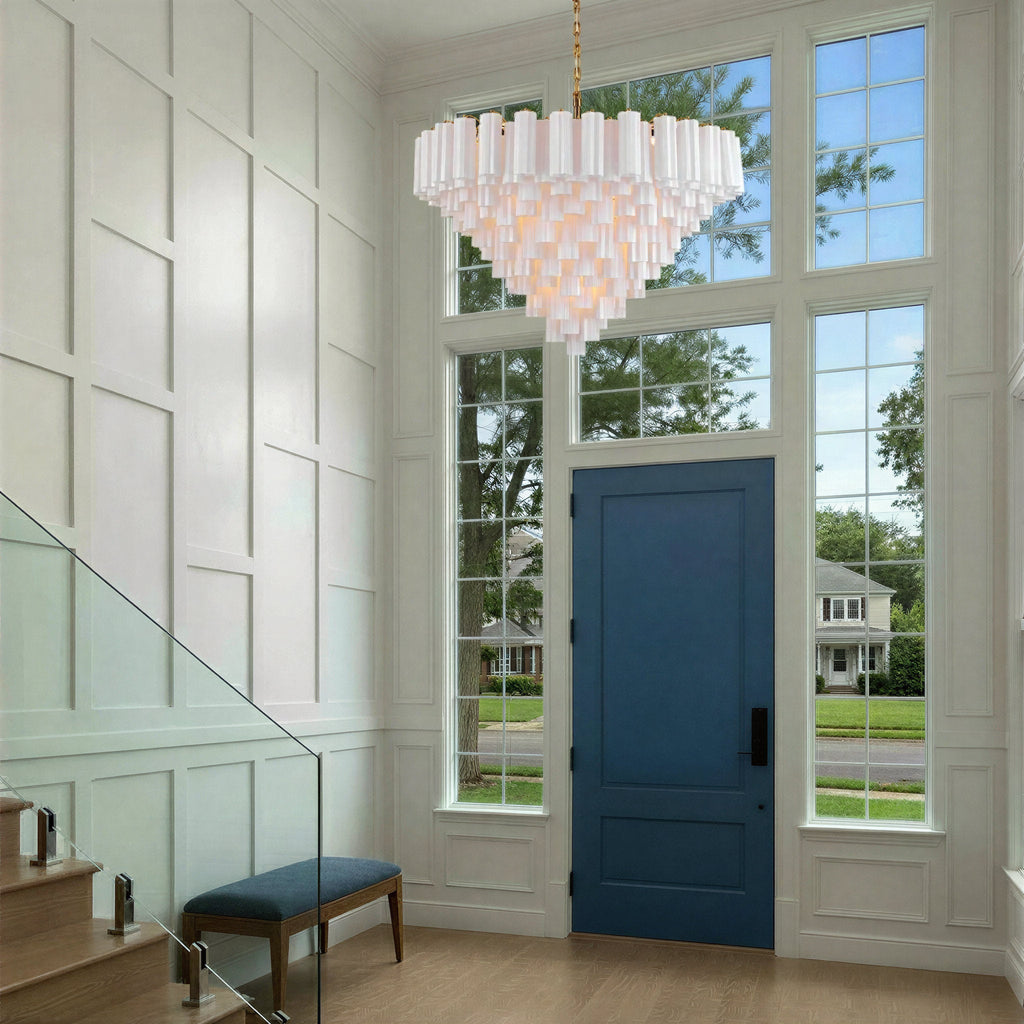Addis 49'' Aged Brass Chandelier White 49"W x 42.5"H x 49"D