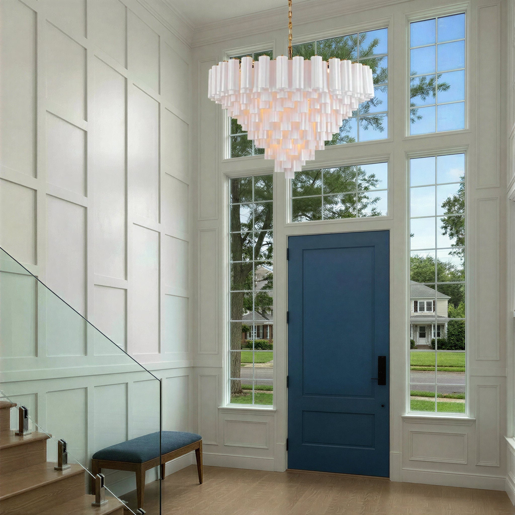 Addis 49'' Aged Brass Chandelier White 49"W x 42.5"H x 49"D