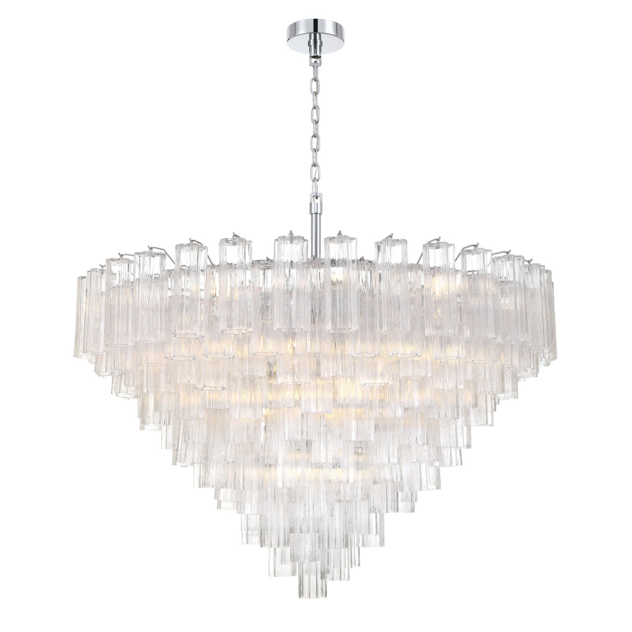 Addis 49'' Polished Chrome Chandelier Clear 49"W x 42.5"H x 49"D