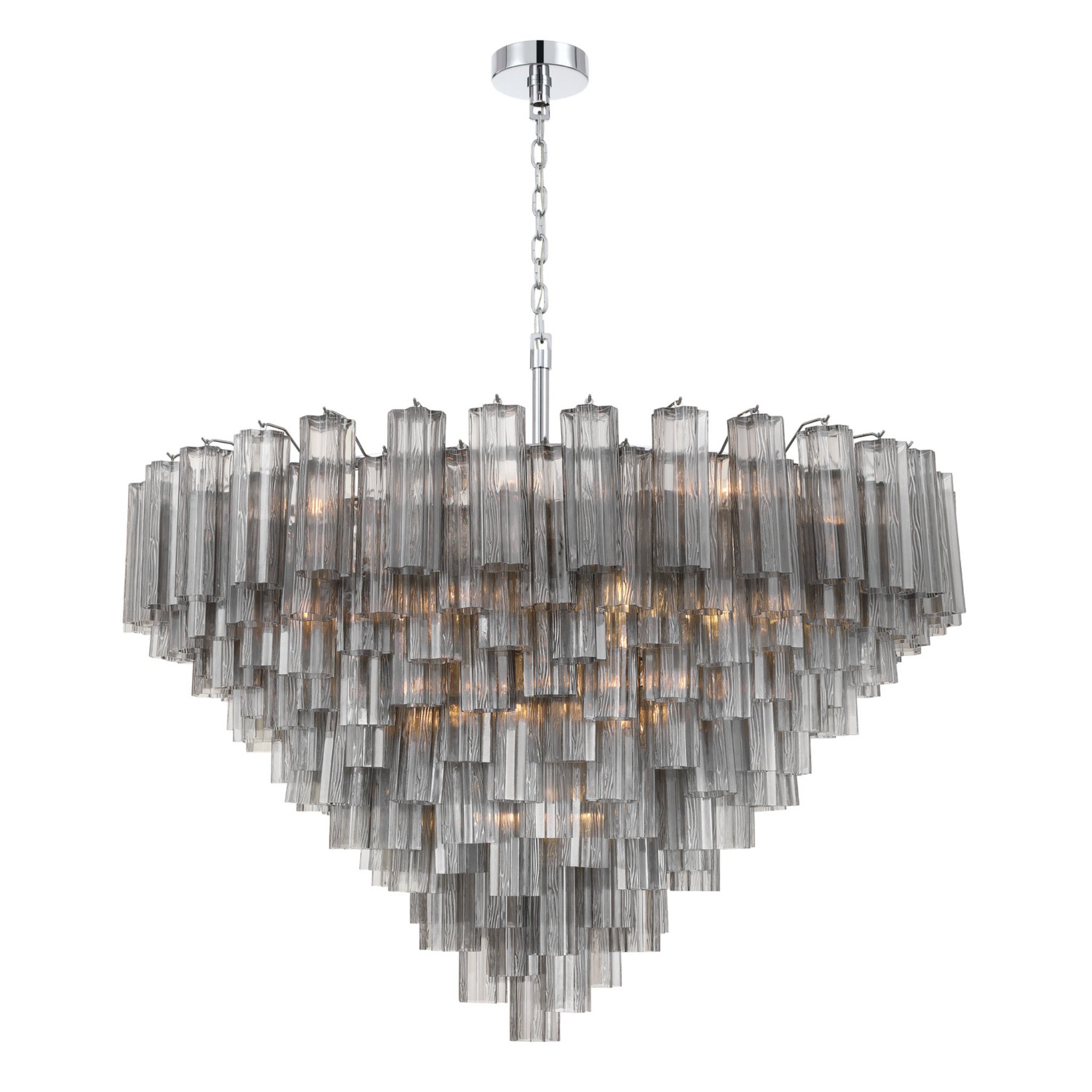 Addis 49'' Polished Chrome Chandelier Gray 49"W x 42.5"H x 49"D