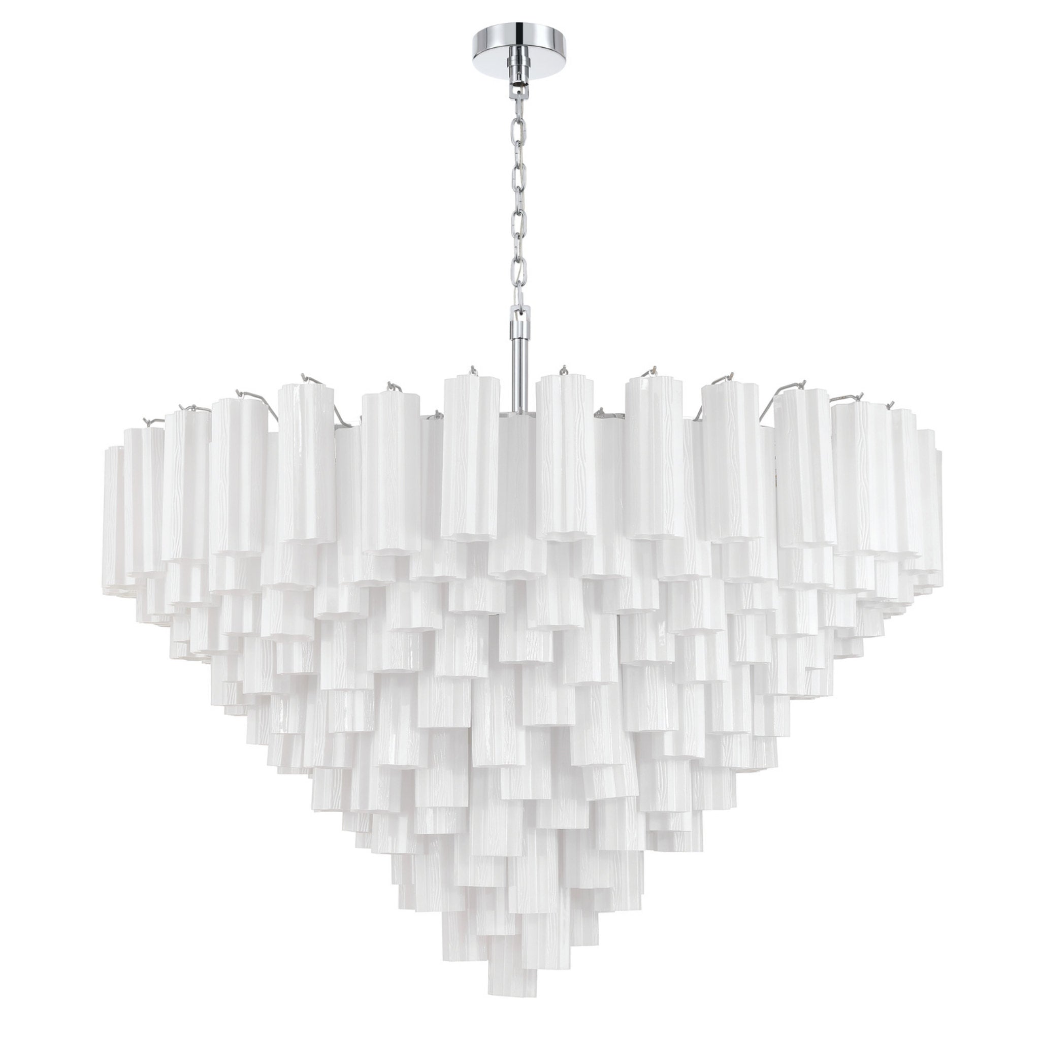 Addis 49'' Polished Chrome Chandelier White 49"W x 42.5"H x 49"D