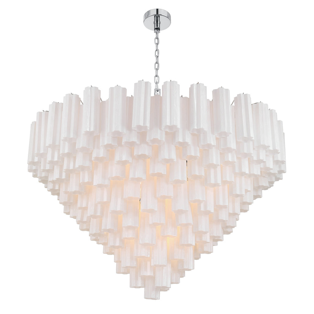 Addis 49'' Polished Chrome Chandelier White 49"W x 42.5"H x 49"D