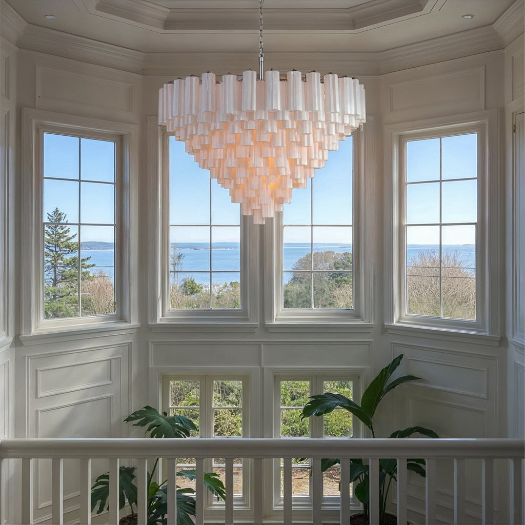 Addis 49'' Polished Chrome Chandelier White 49"W x 42.5"H x 49"D