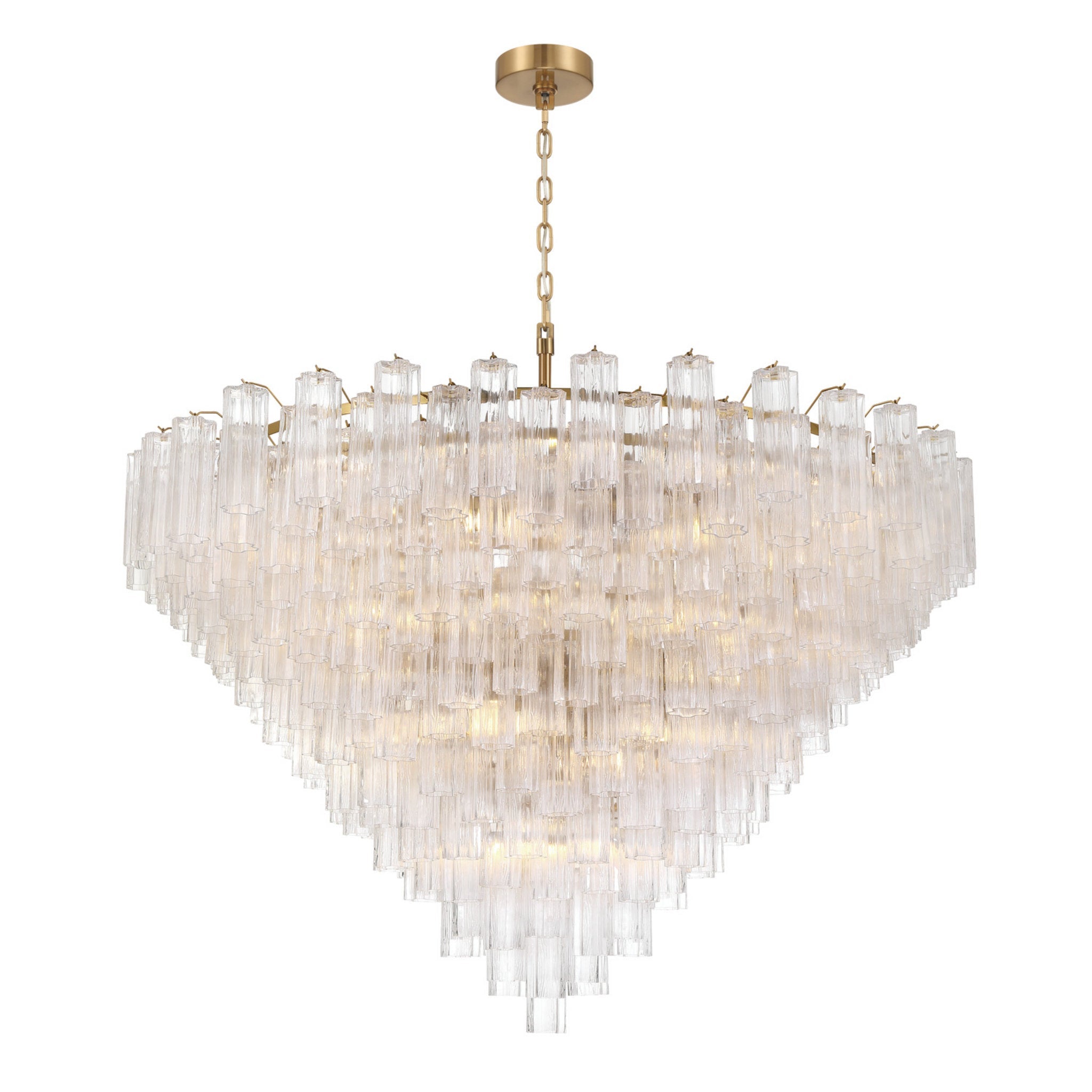 Addis 62'' Aged Brass Chandelier Clear 62"W x 40"H x 62"D