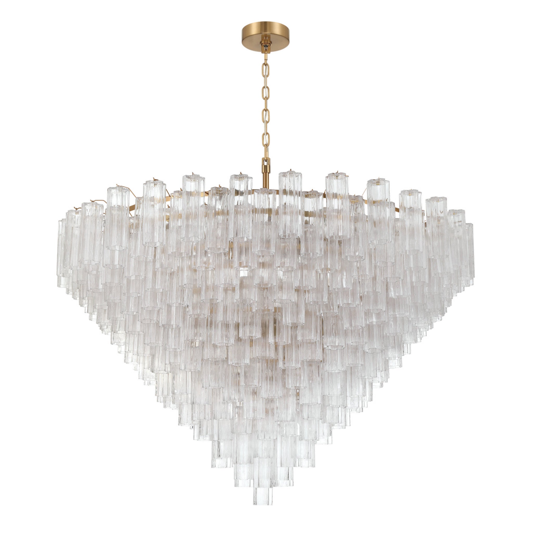 Addis 62'' Aged Brass Chandelier Clear 62"W x 40"H x 62"D