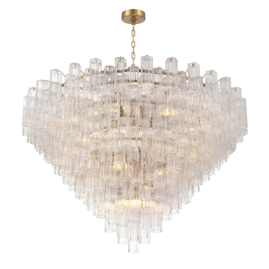 Addis 62'' Aged Brass Chandelier Clear 62"W x 40"H x 62"D
