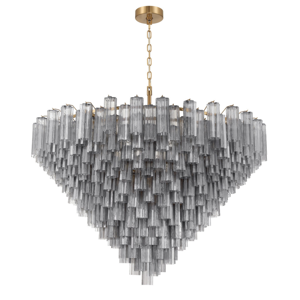 Addis 62'' Aged Brass Chandelier Gray 62"W x 40"H x 62"D
