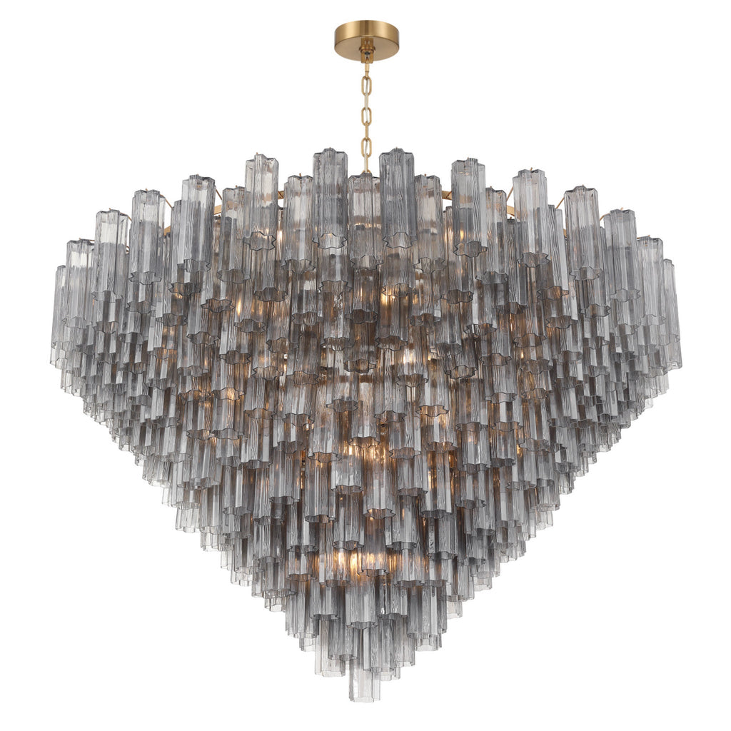 Addis 62'' Aged Brass Chandelier Gray 62"W x 40"H x 62"D