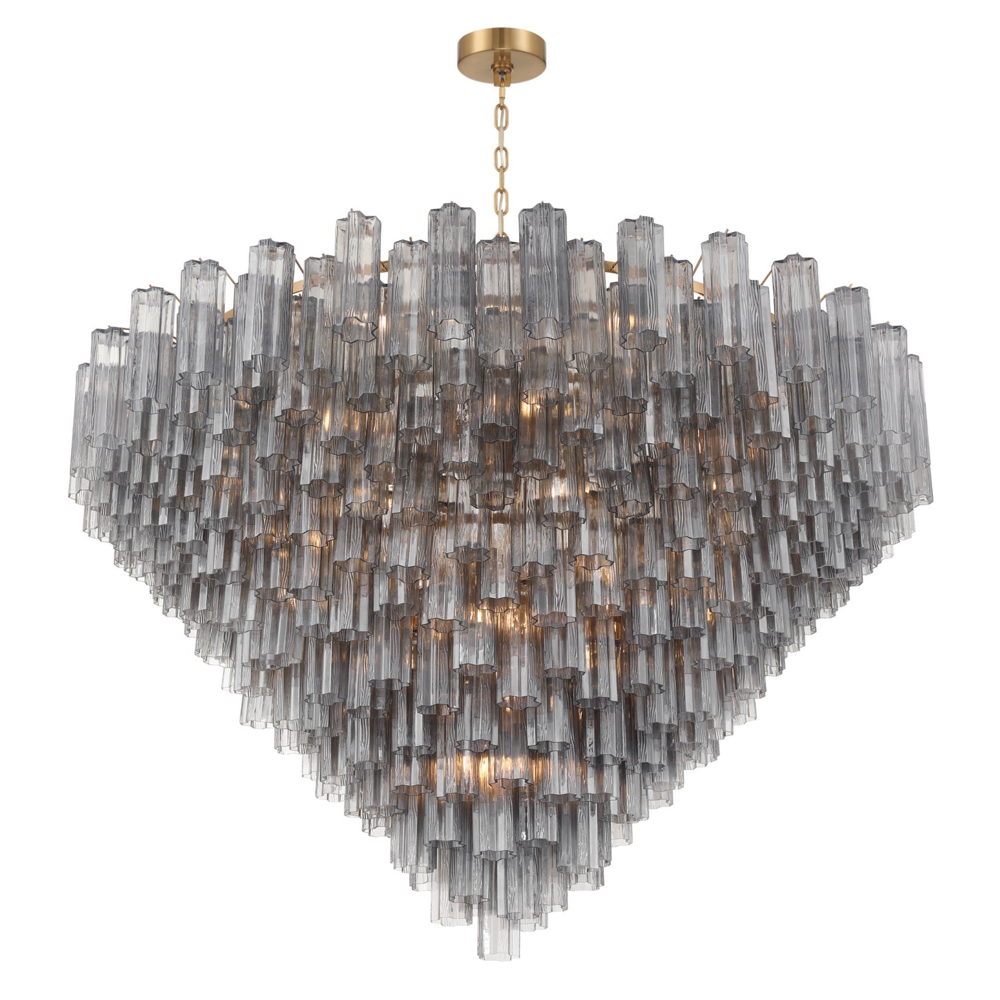 Addis 62'' Aged Brass Chandelier Gray 62"W x 40"H x 62"D