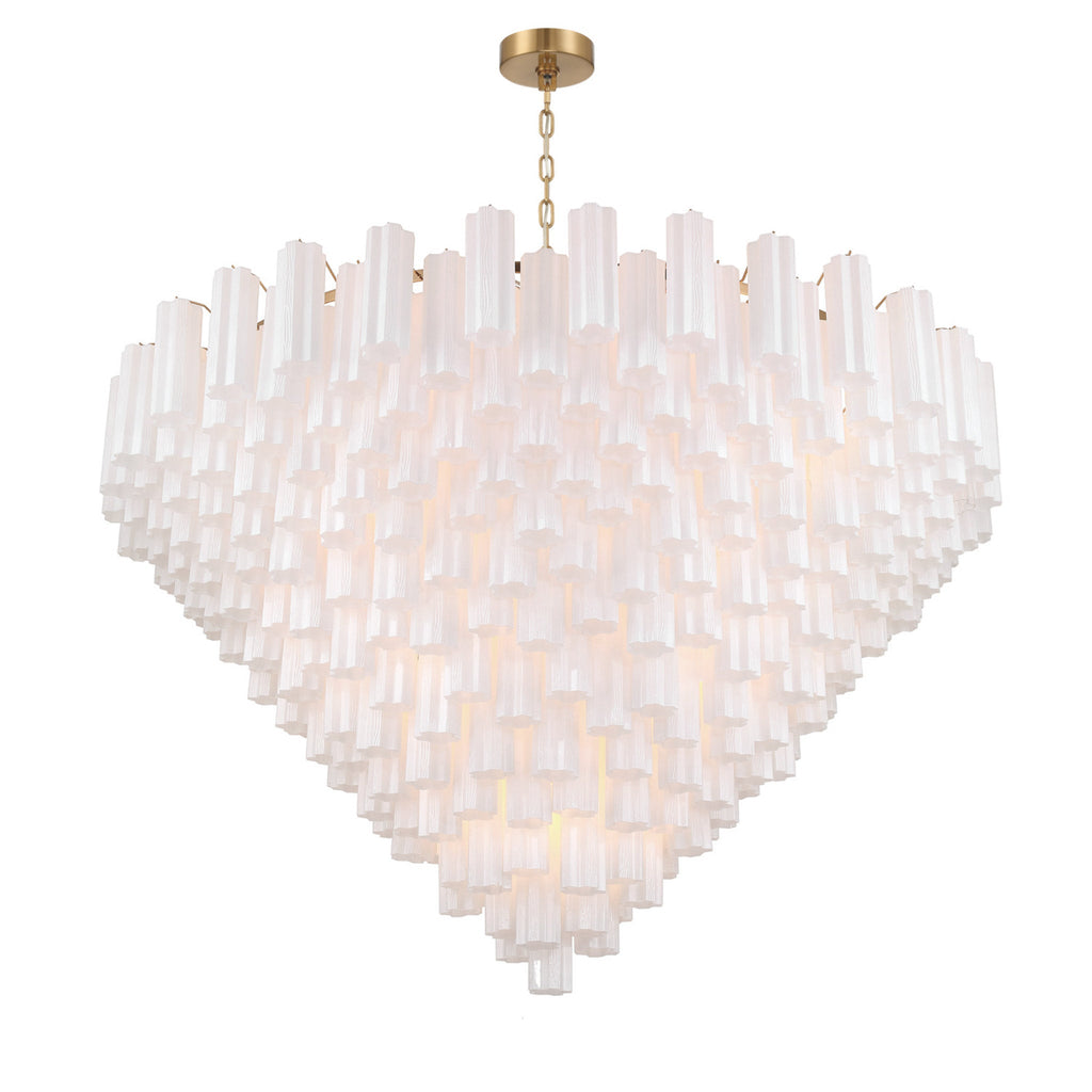 Addis 62'' Aged Brass Chandelier White 62"W x 40"H x 62"D