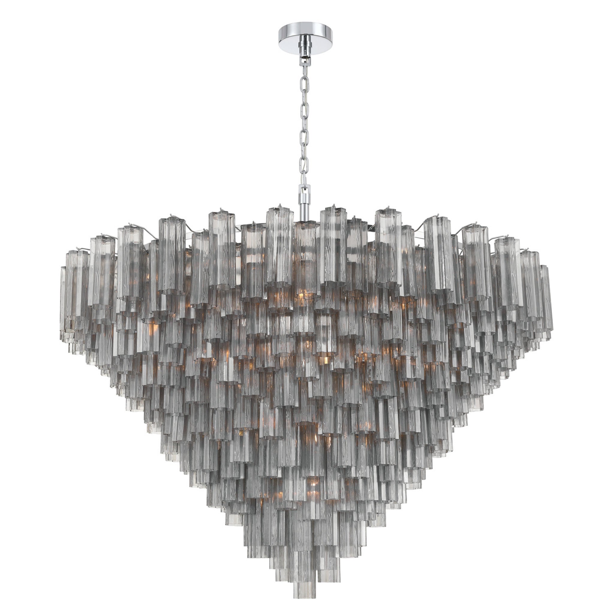 Addis 62'' Polished Chrome Chandelier Gray 62"W x 40"H x 62"D