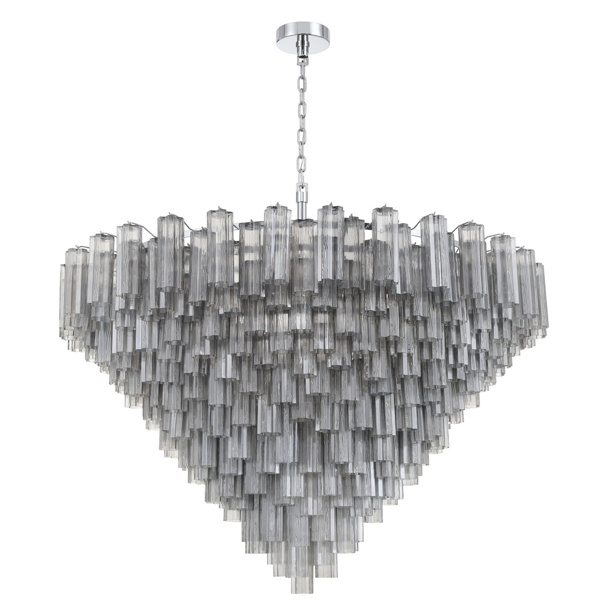 Addis 62'' Polished Chrome Chandelier Gray 62"W x 40"H x 62"D