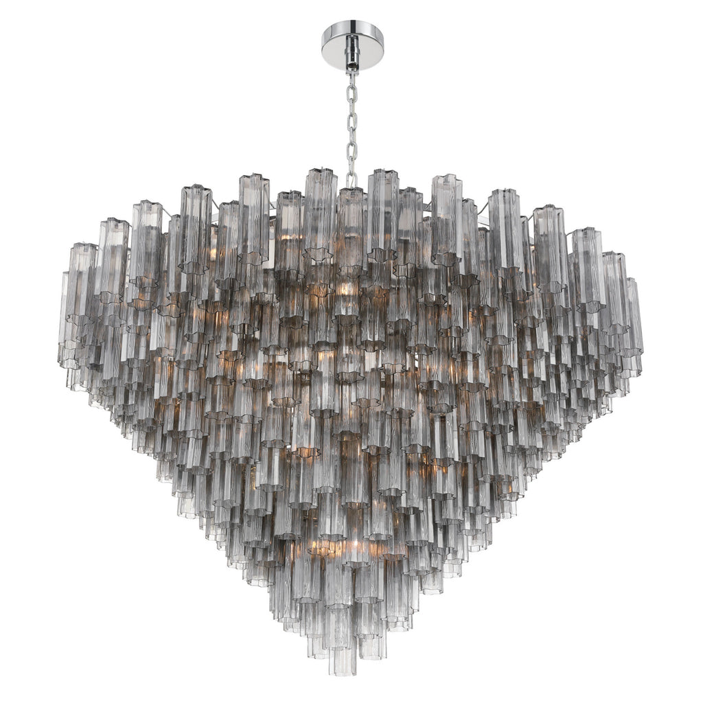 Addis 62'' Polished Chrome Chandelier Gray 62"W x 40"H x 62"D