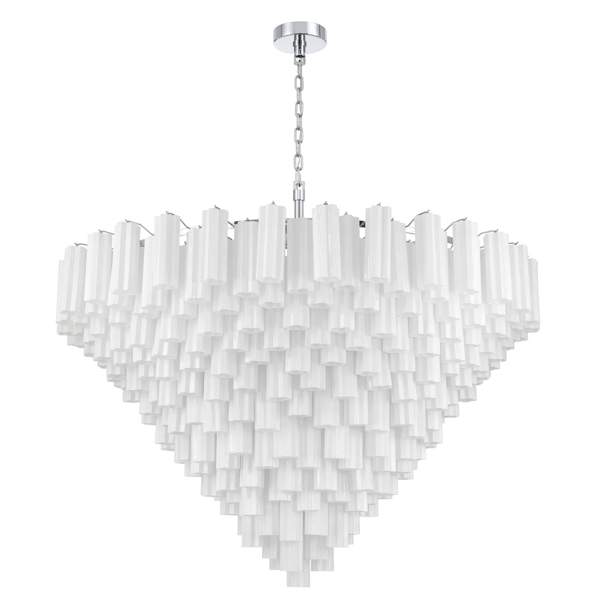Addis 62'' Polished Chrome Chandelier White 62"W x 40"H x 62"D