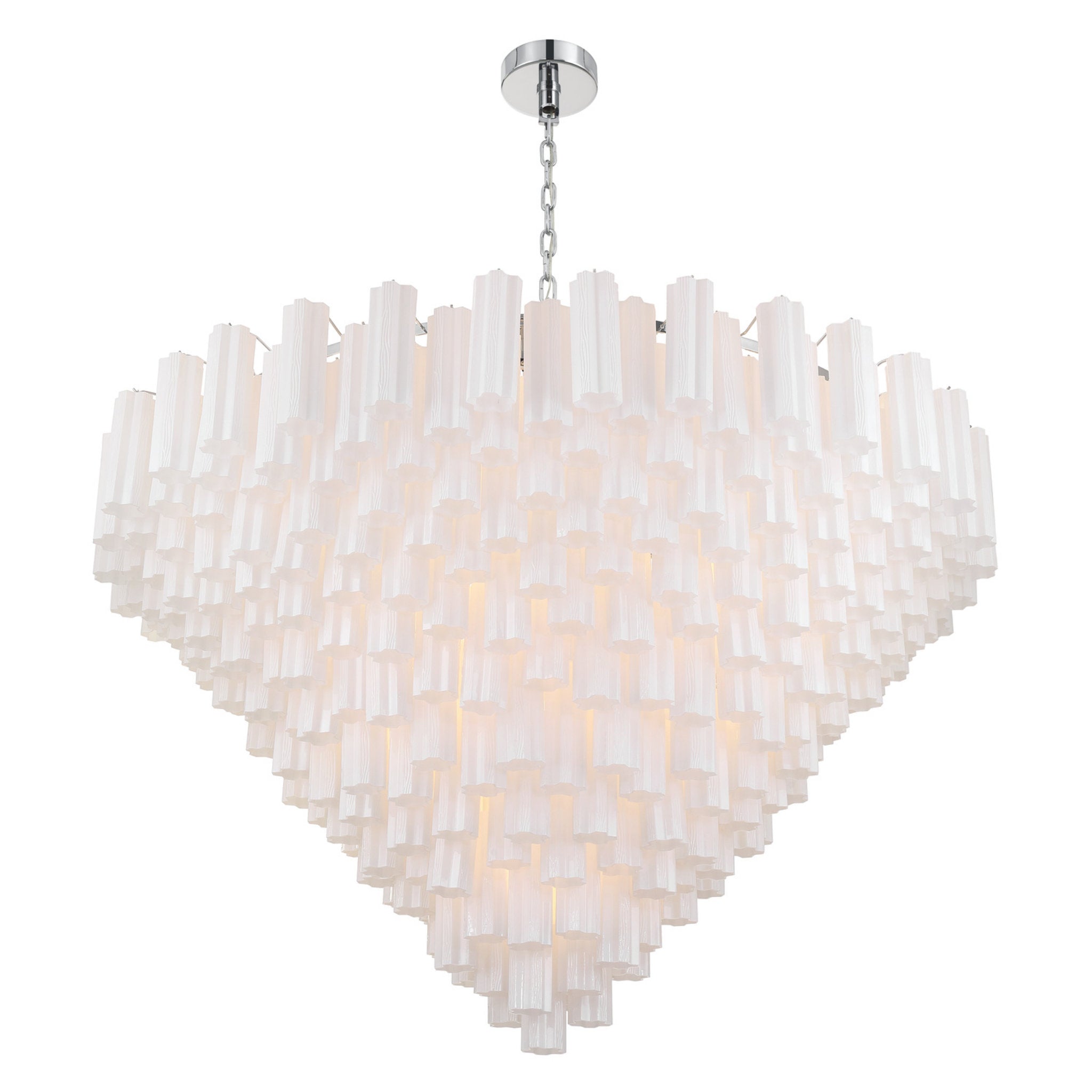 Addis 62'' Polished Chrome Chandelier White 62"W x 40"H x 62"D