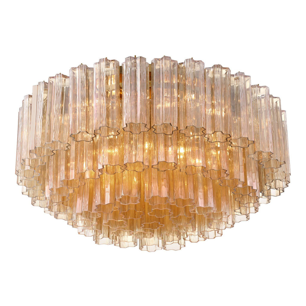 Addis 32'' Aged Brass Flush Mount Gold 32"W x 14.5"H x 32"D
