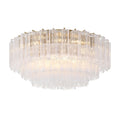 Addis 32'' Aged Brass Flush Mount Clear 32"W x 14.5"H x 32"D