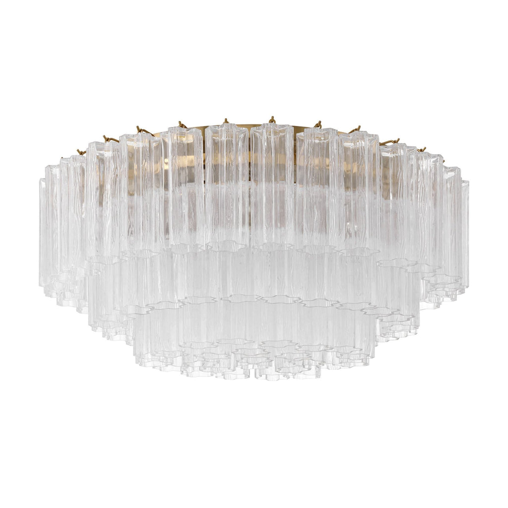 Addis 32'' Aged Brass Flush Mount Clear 32"W x 14.5"H x 32"D