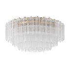 Addis 32'' Aged Brass Flush Mount Clear 32"W x 14.5"H x 32"D