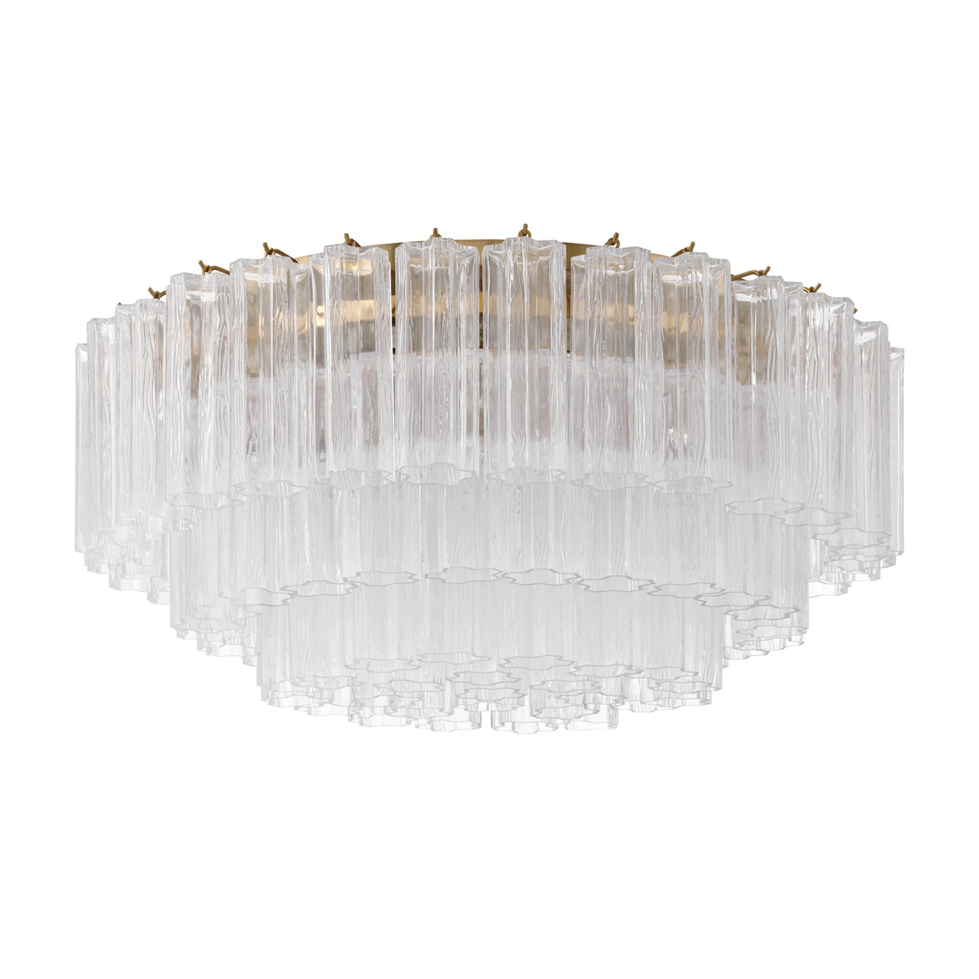 Addis 32'' Aged Brass Flush Mount Clear 32"W x 14.5"H x 32"D