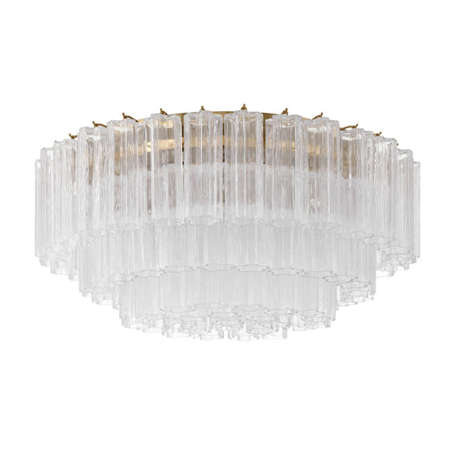 Addis 32'' Aged Brass Flush Mount Clear 32"W x 14.5"H x 32"D