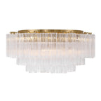 Addis 32'' Aged Brass Flush Mount Clear 32"W x 14.5"H x 32"D