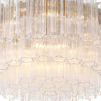 Addis 32'' Aged Brass Flush Mount Clear 32"W x 14.5"H x 32"D