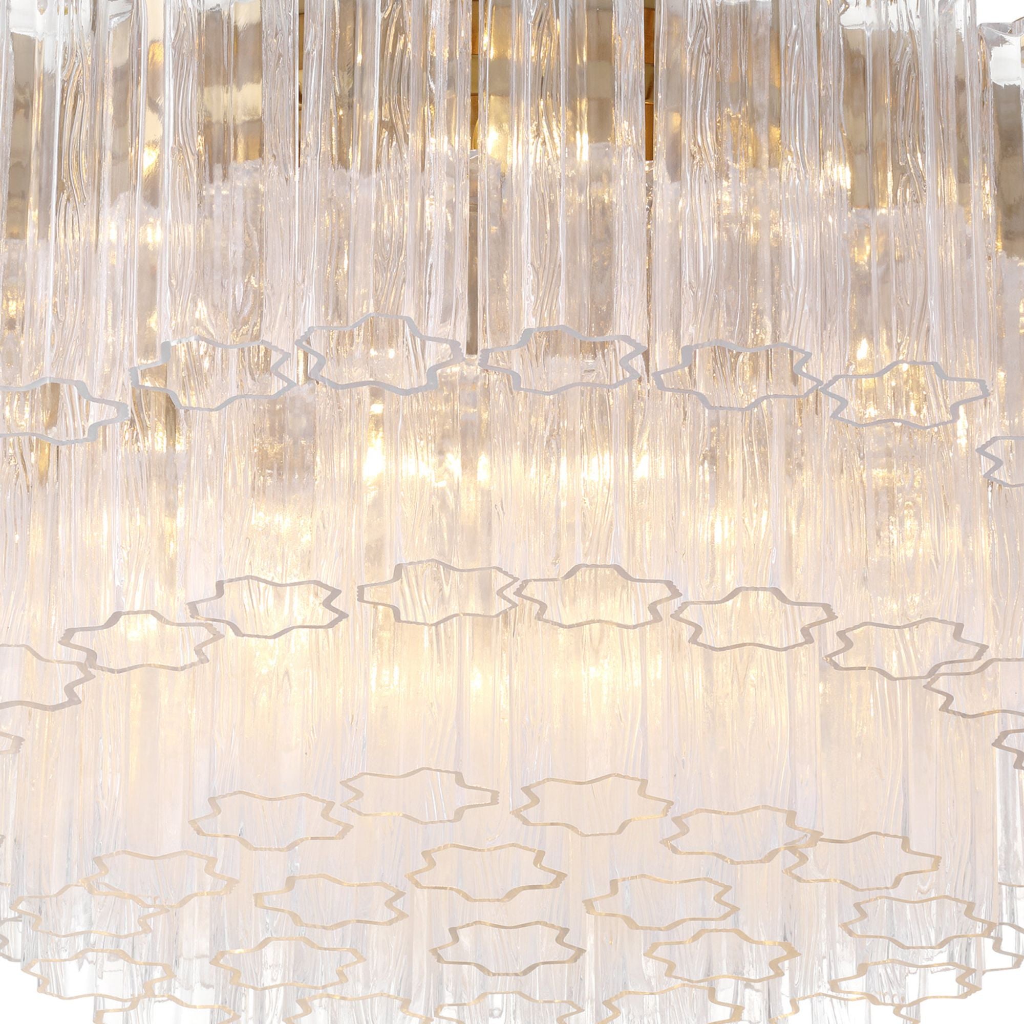 Addis 32'' Aged Brass Flush Mount Clear 32"W x 14.5"H x 32"D